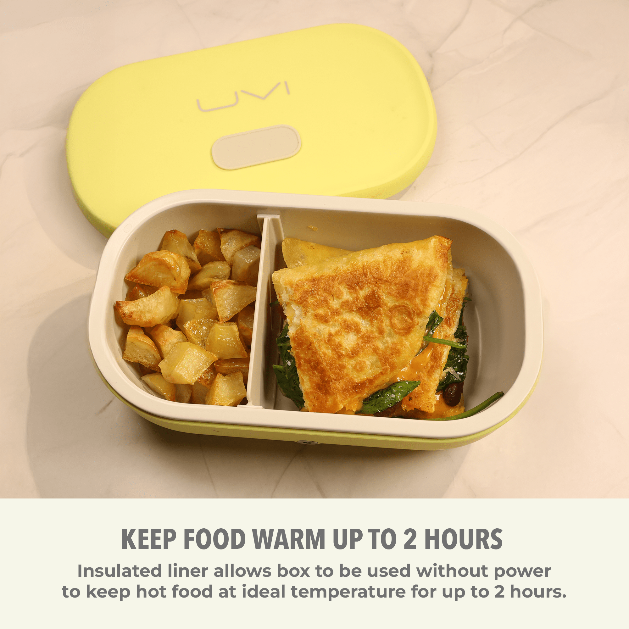 Self - Heating Lunch Box With USB - C Cord and UV LIGHT SANITIZER - thewrightstore