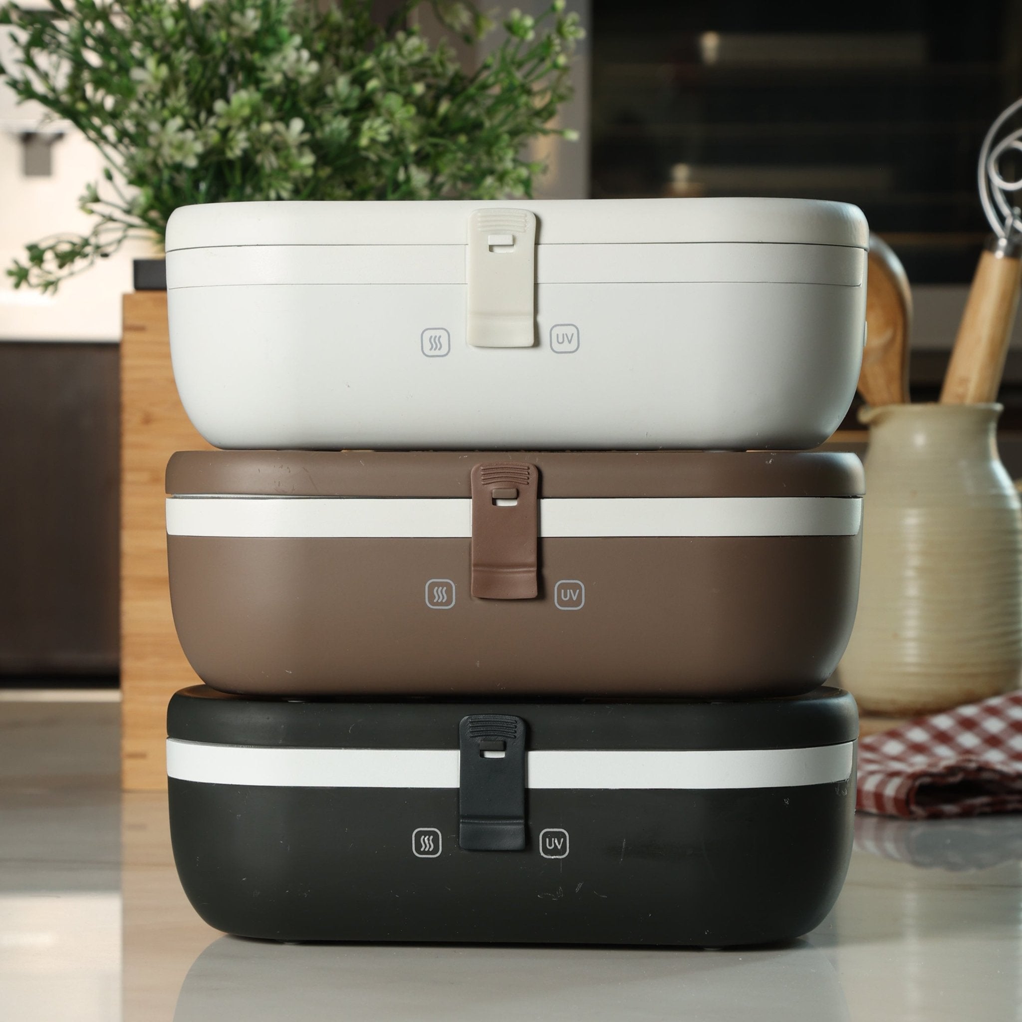 Self - Heating Lunch Box With USB - C Cord and UV LIGHT SANITIZER - thewrightstore