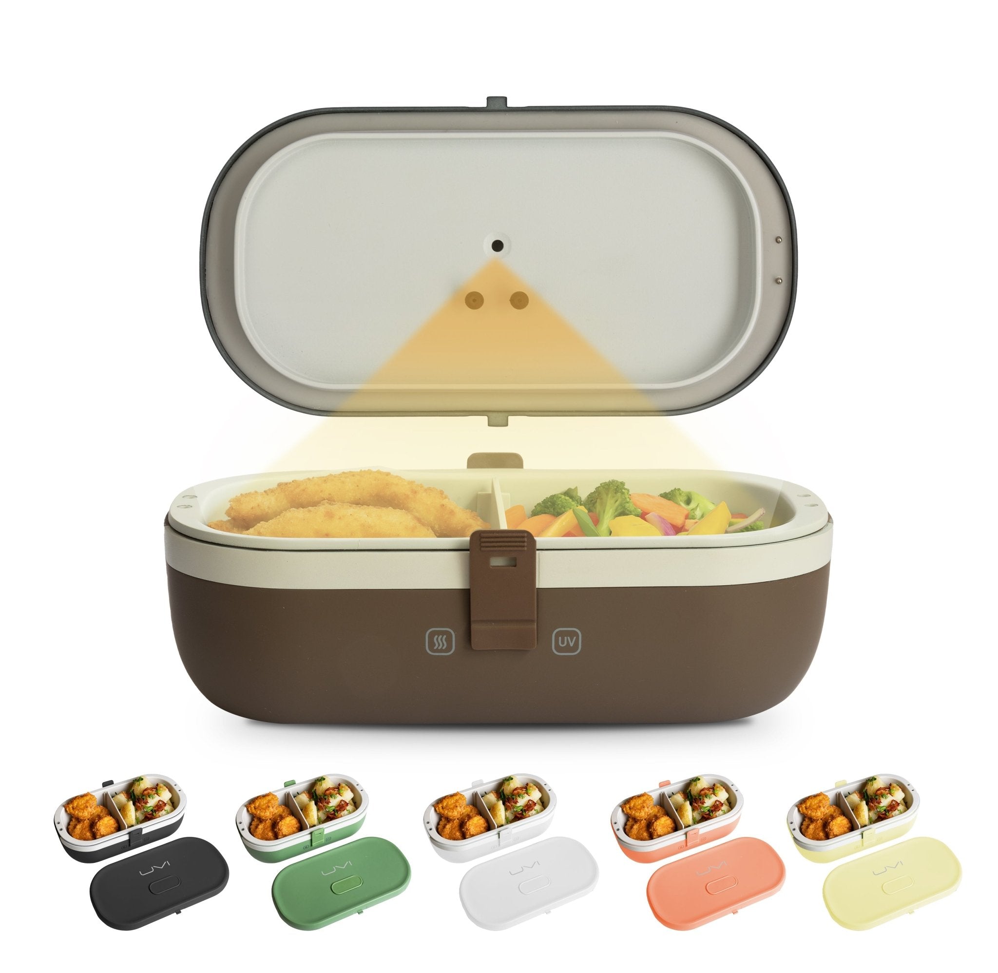 Self - Heating Lunch Box With USB - C Cord and UV LIGHT SANITIZER - thewrightstore