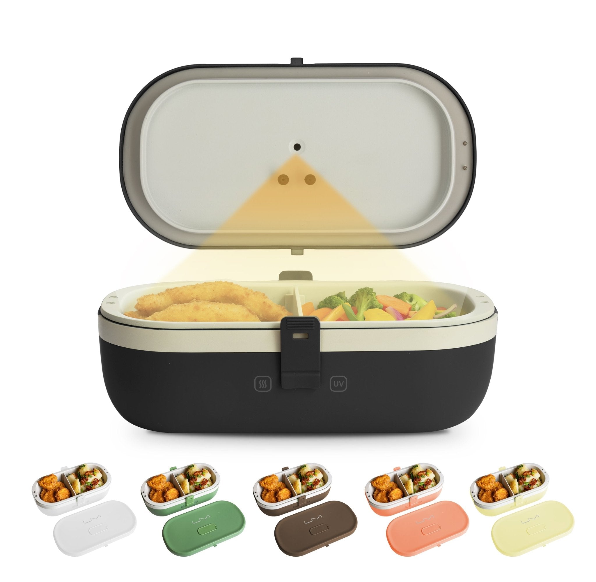 Self - Heating Lunch Box With USB - C Cord and UV LIGHT SANITIZER - thewrightstore