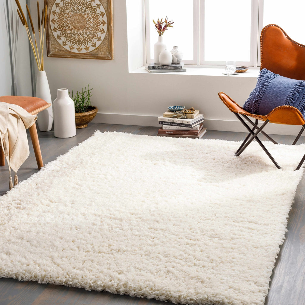 Siari Solid Cream Plush Rug - thewrightstore