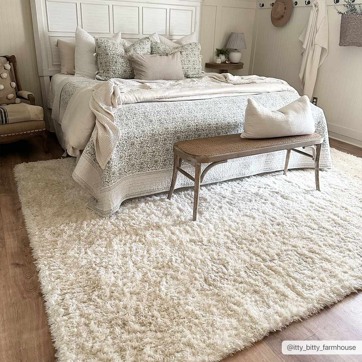 Siari Solid Cream Plush Rug - thewrightstore