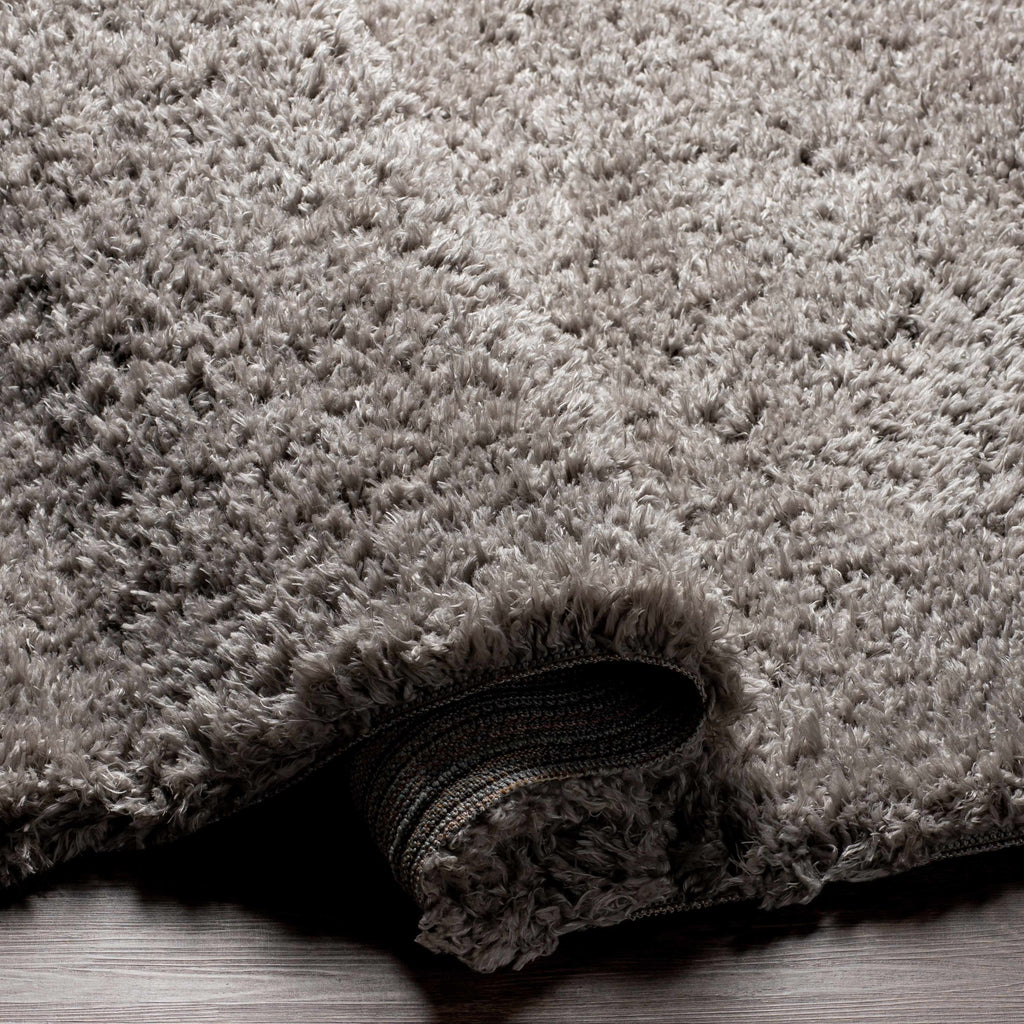 Siari Solid Medium Gray Shag Rug - thewrightstore