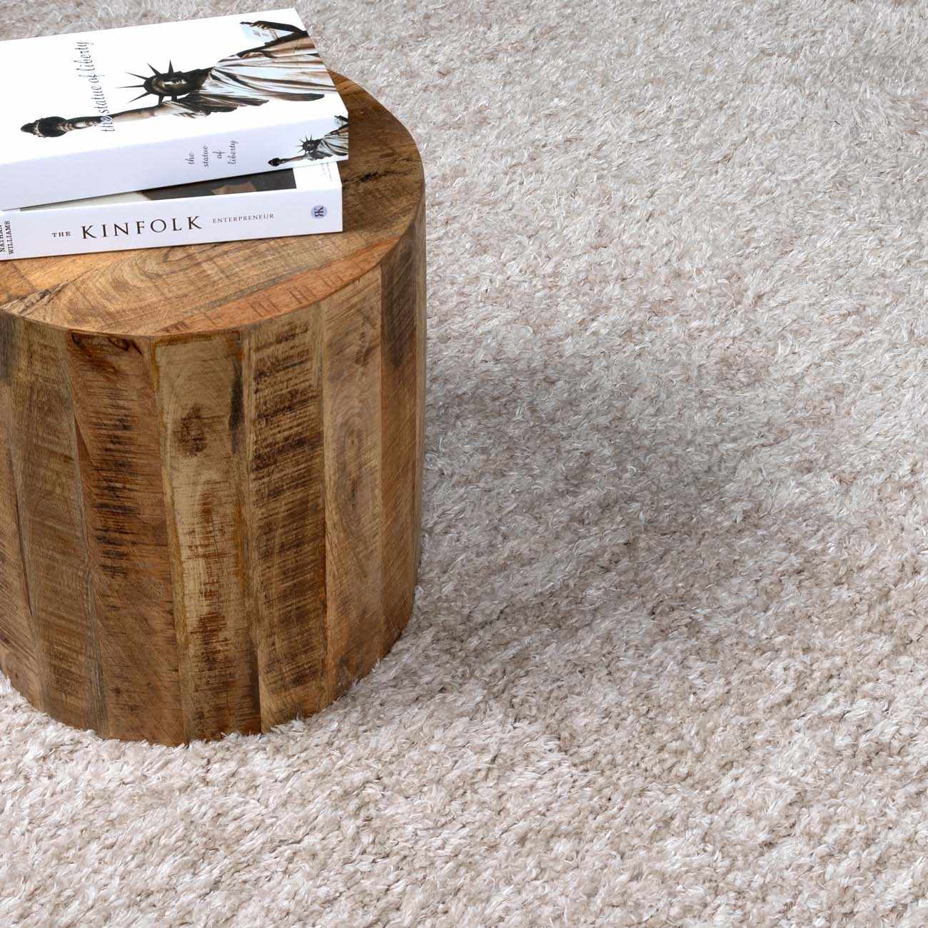 Siari Solid Oatmeal Shag Rug - thewrightstore