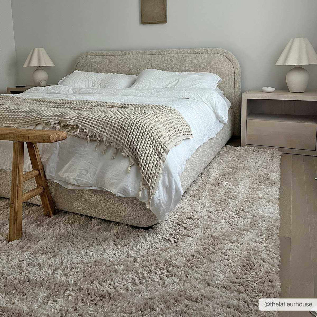 Siari Solid Oatmeal Shag Rug - thewrightstore