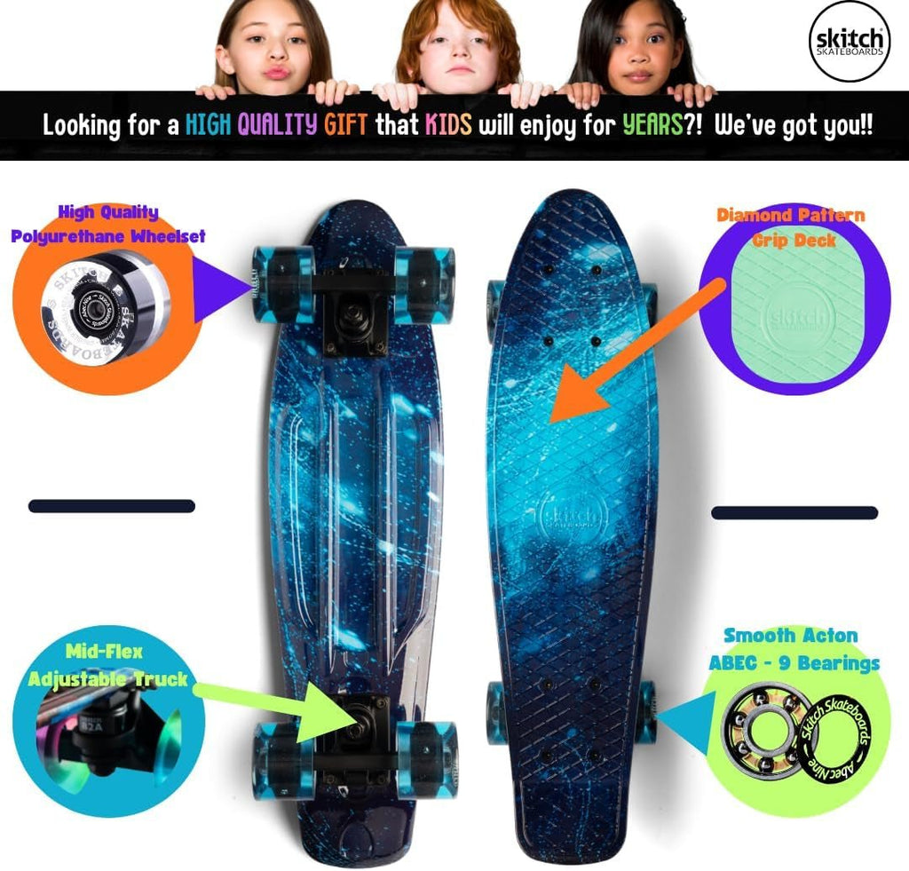 Skateboards for Kids, Teens and Adults | Premium Skateboard Gift Set for Beginners and Pros Complete with Mini Cruiser Board + Skateboard Backpack + Video Course + Speed Control + Skate Tool - thewrightstore
