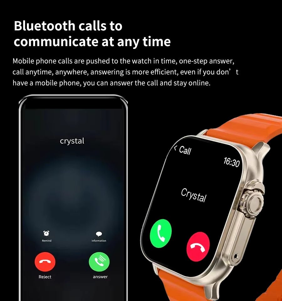 Smart Watch Bluetooth Talk Smartwatch Message Alert Heart Rate Monitor Sports Watch for Android IOS Men Women - thewrightstore