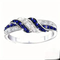 Sparkling Blue Cubic Zirconia Infinity Love Ring – 925 Sterling Silver - thewrightstore