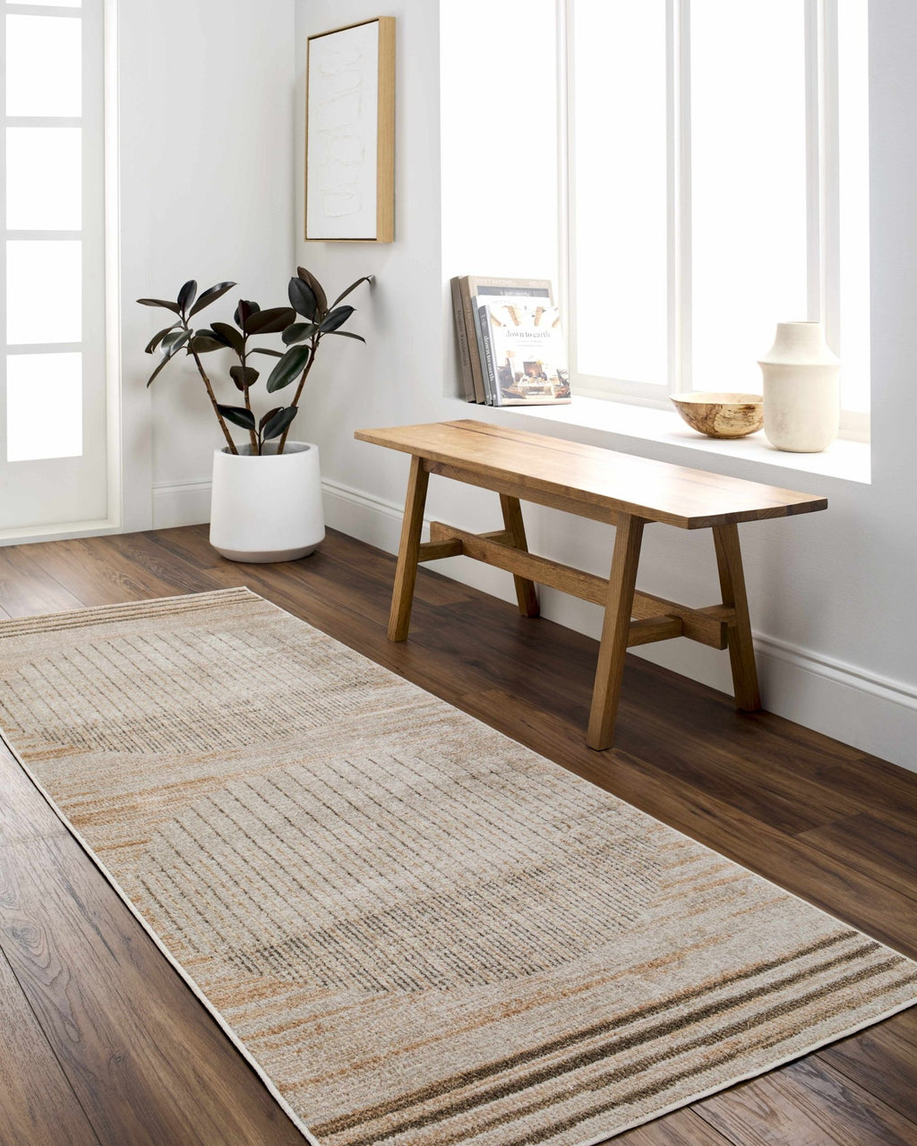 Thad Beige Washable Area Rug - thewrightstore
