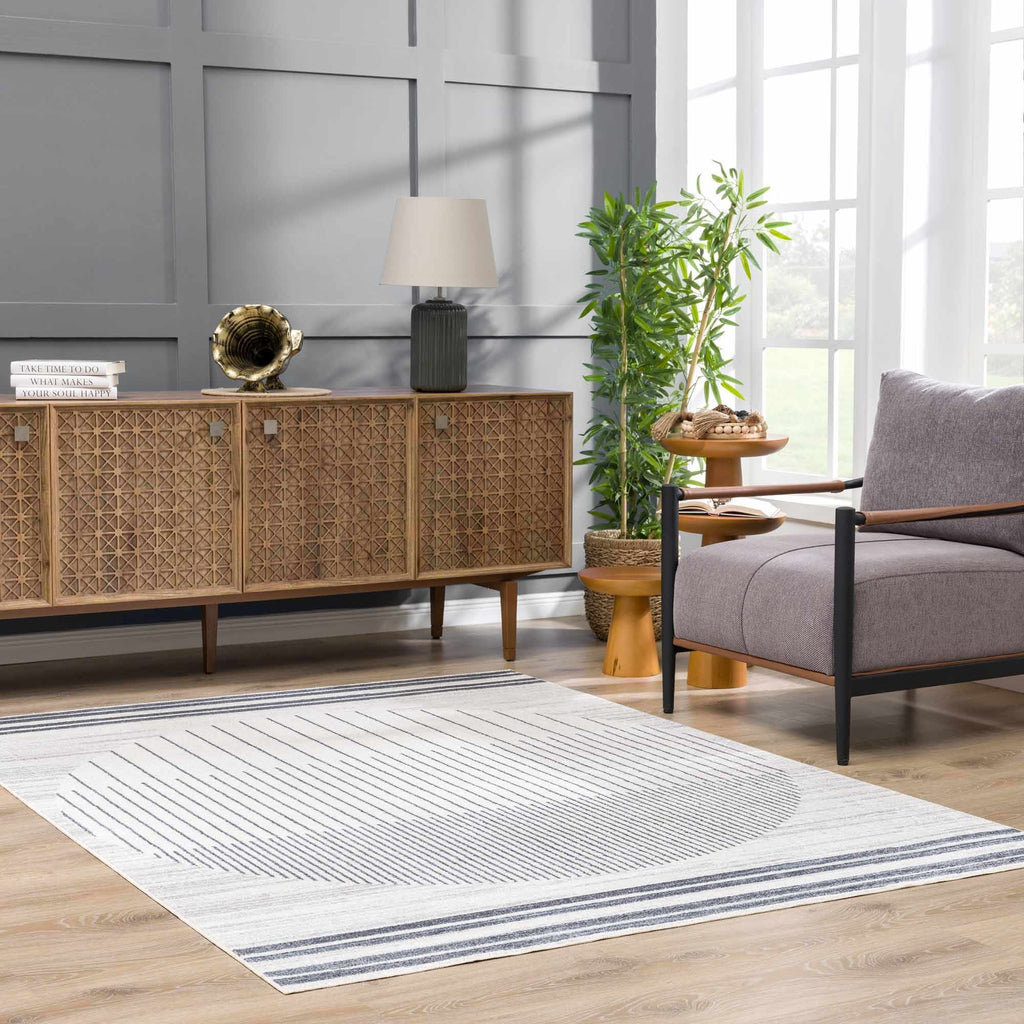Thad Medium Gray Washable Area Rug - thewrightstore