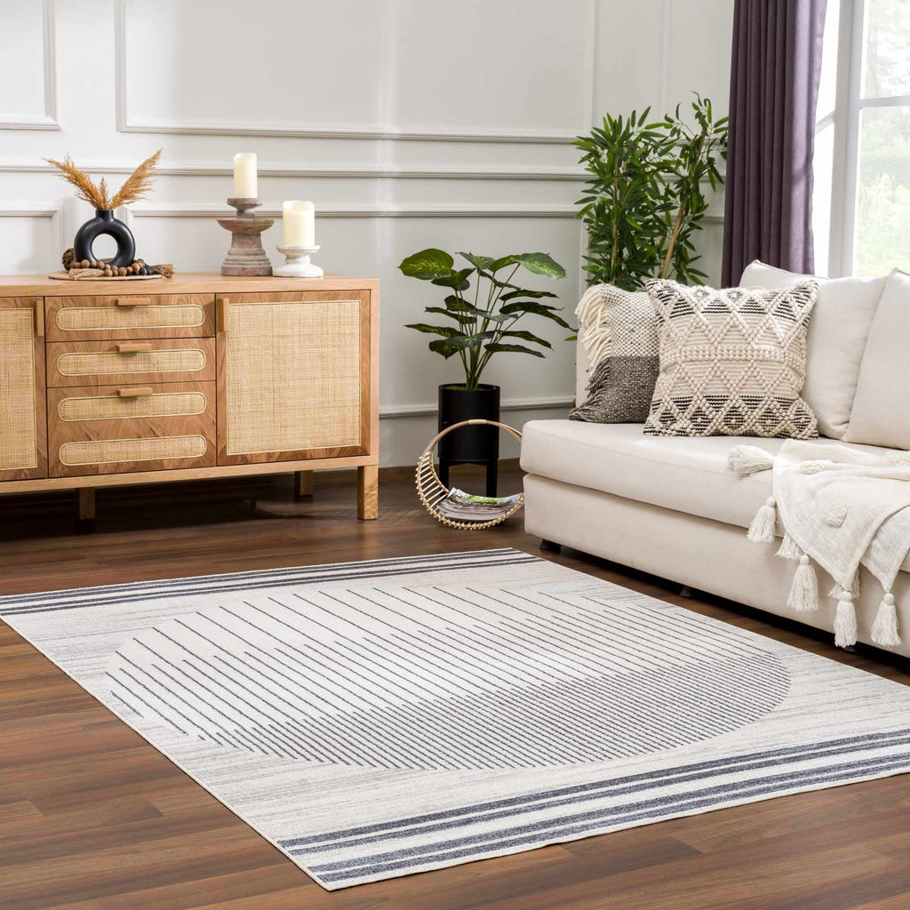 Thad Medium Gray Washable Area Rug - thewrightstore