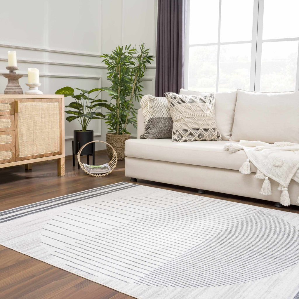 Thad Medium Gray Washable Area Rug - thewrightstore