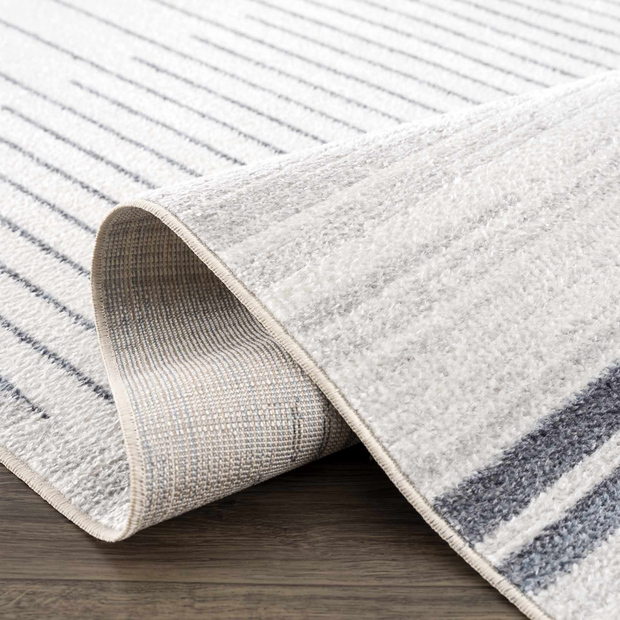 Thad Medium Gray Washable Area Rug - thewrightstore