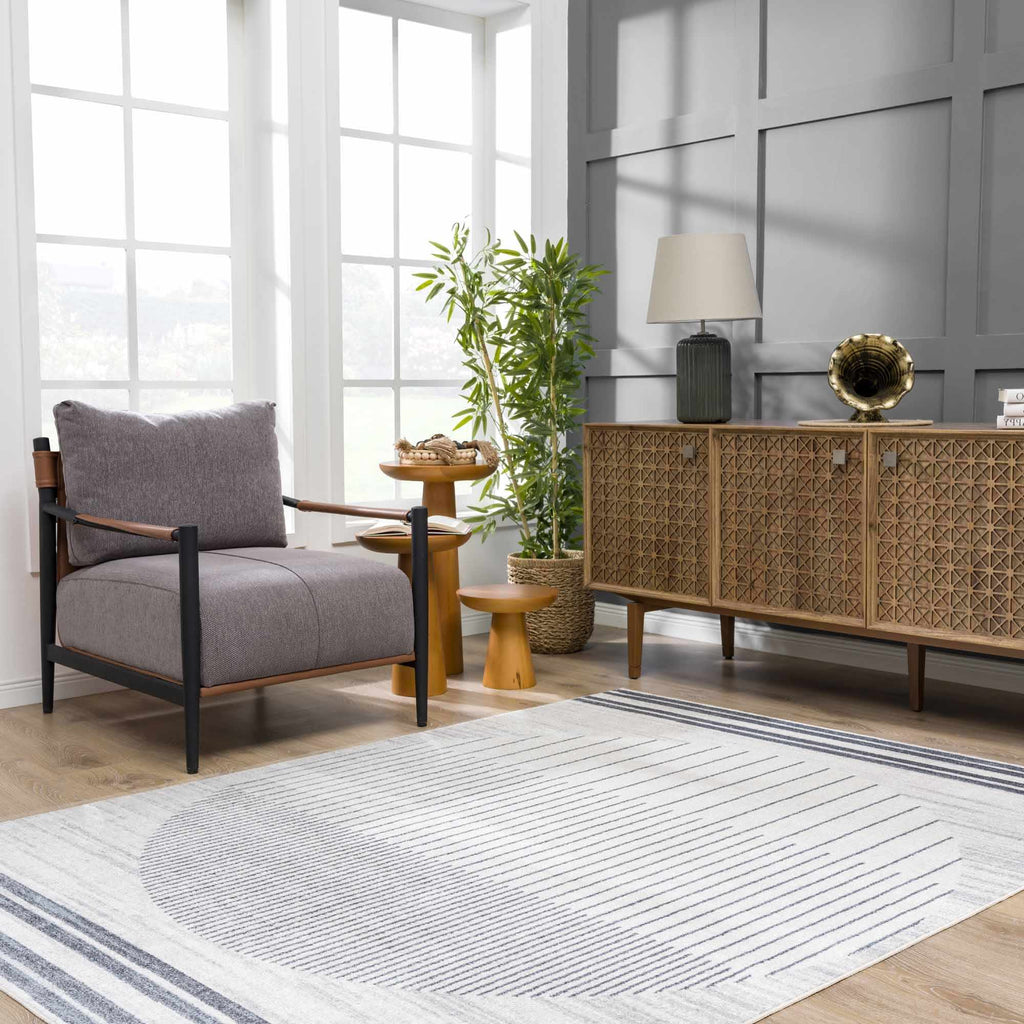Thad Medium Gray Washable Area Rug - thewrightstore