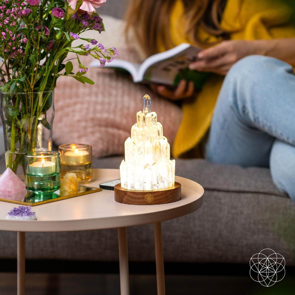 The Clear Quartz Manifestation Tower Lamp - thewrightstore