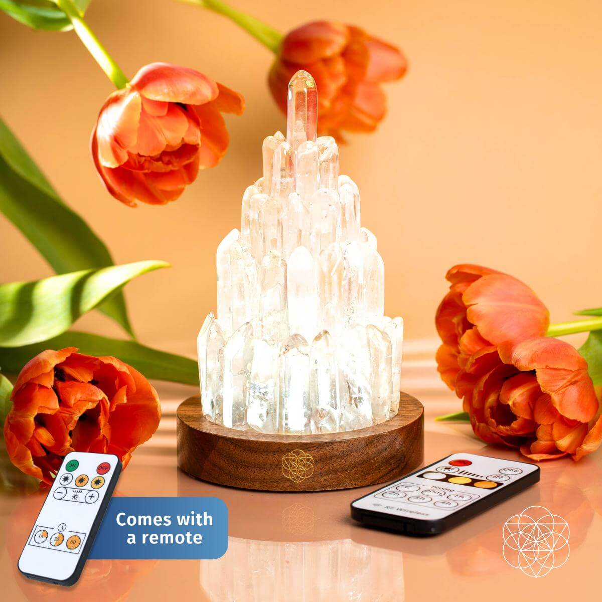 The Clear Quartz Manifestation Tower Lamp - thewrightstore