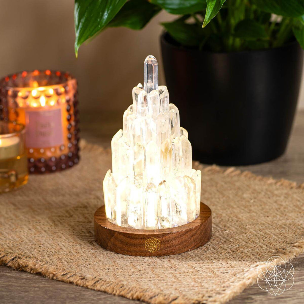 The Clear Quartz Manifestation Tower Lamp - thewrightstore