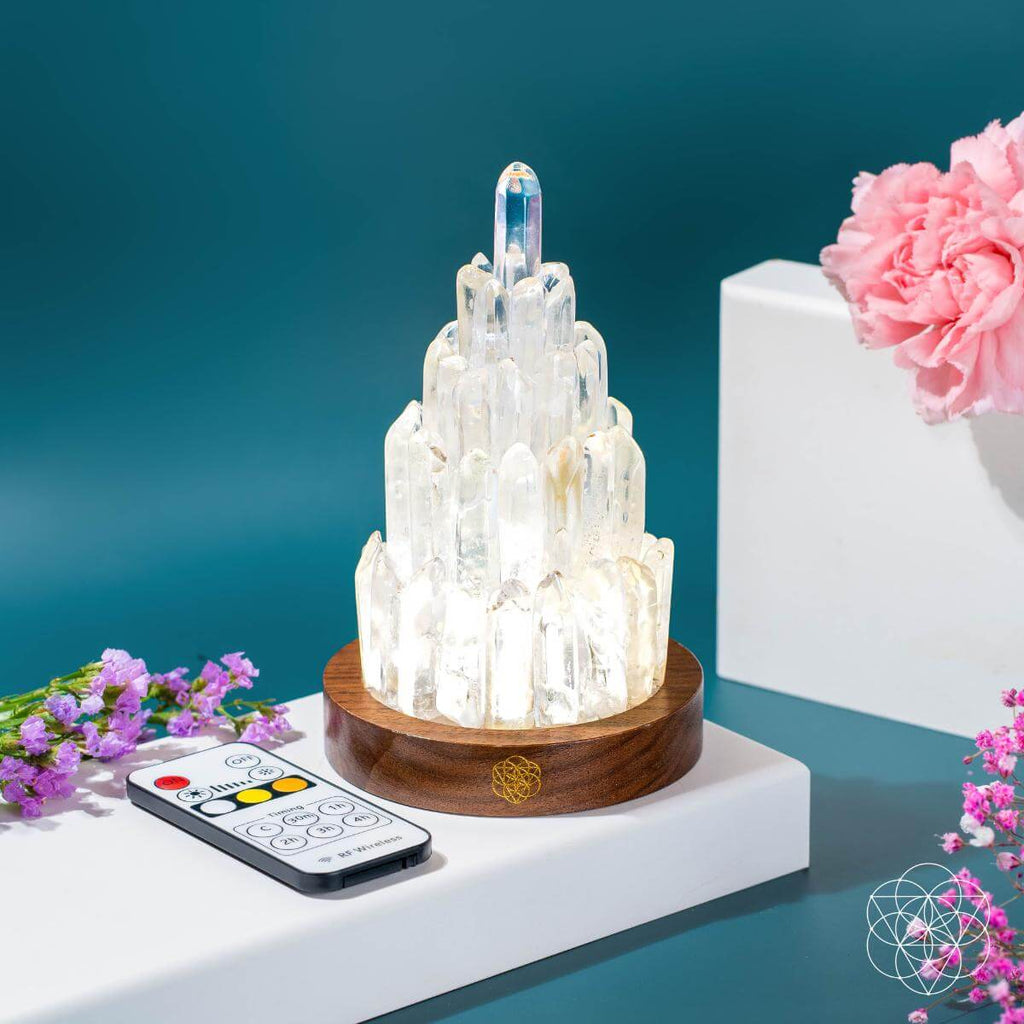The Clear Quartz Manifestation Tower Lamp - thewrightstore