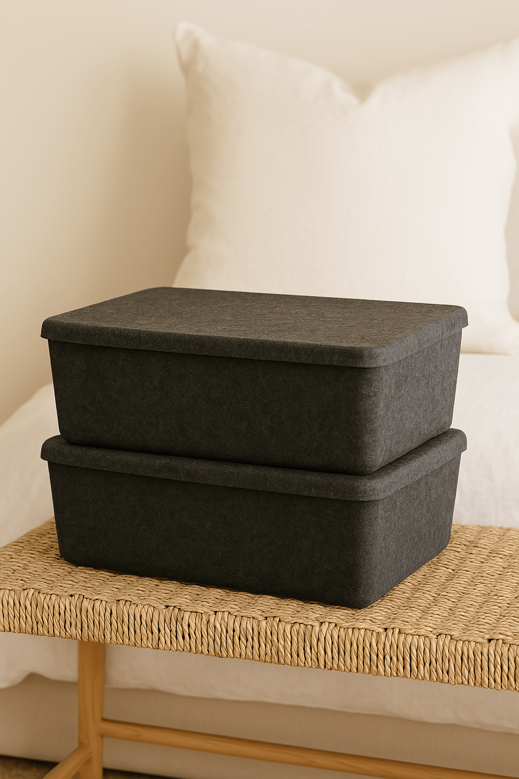 The Sculpted Bin - Large with Lid | Set of 3 - thewrightstore
