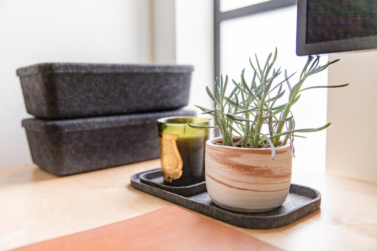 The Sculpted Bin - Long with Lid | Set of 3 - thewrightstore