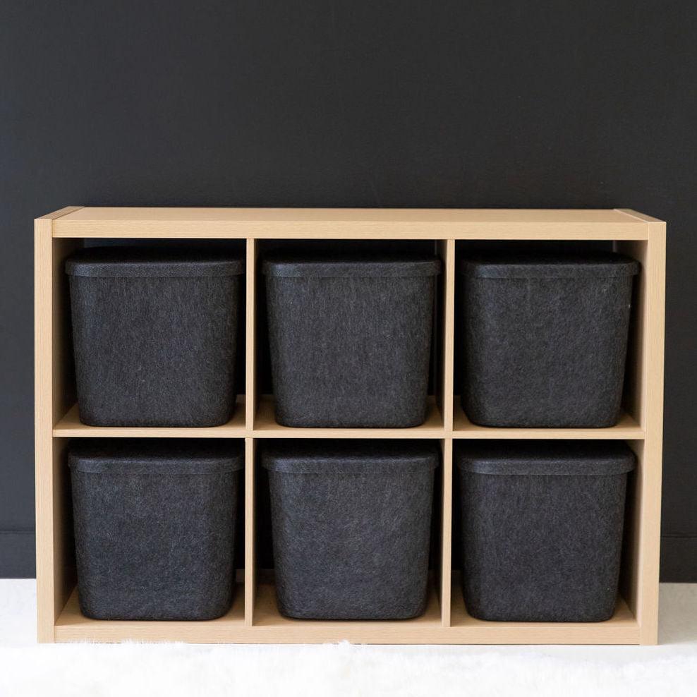 The Sculpted Bin - Original with Lid | Set of 3 - thewrightstore