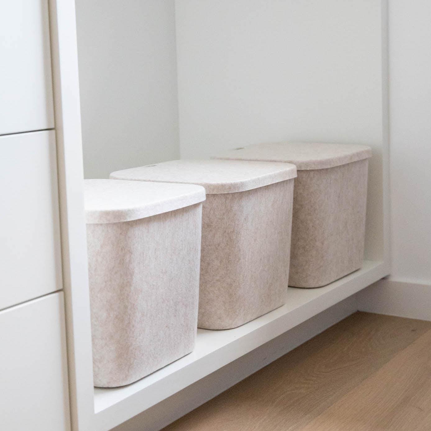 The Sculpted Bin - Original with Lid | Set of 3 - thewrightstore