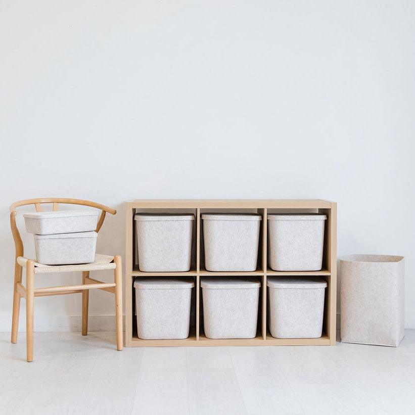 The Sculpted Bin - Original with Lid | Set of 3 - thewrightstore
