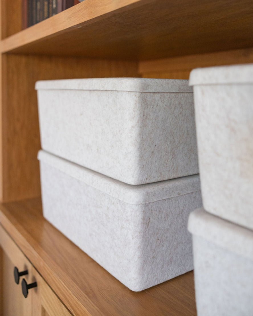 The Sculpted Bin - XL with Lid | Set of 3 - thewrightstore