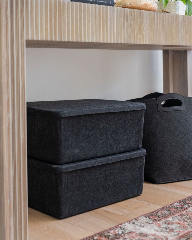 The Sculpted Bin - XL with Lid | Set of 3 - thewrightstore