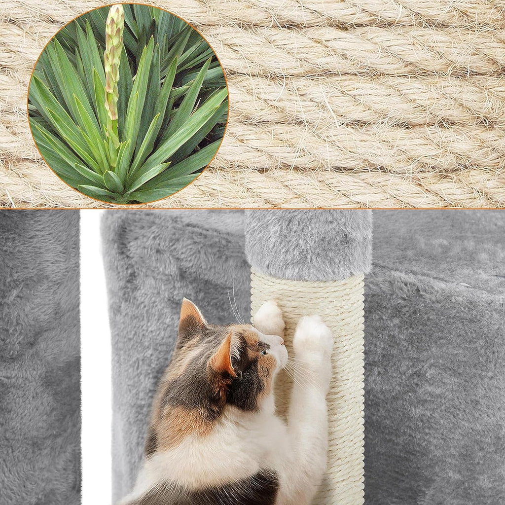 Topeakmart 34-Inch Cat Tree with Plush Cover, Condo, Platform, and Basket for Indoor Kittens and Cats - thewrightstore