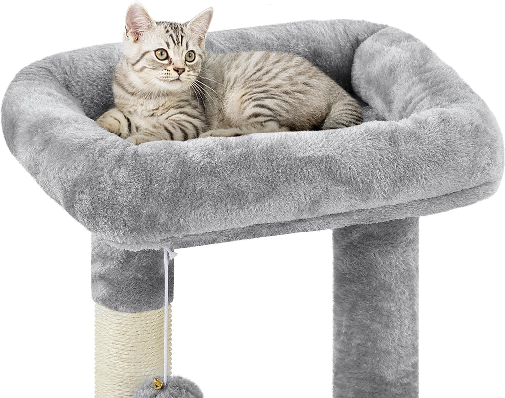Topeakmart 34-Inch Cat Tree with Plush Cover, Condo, Platform, and Basket for Indoor Kittens and Cats - thewrightstore