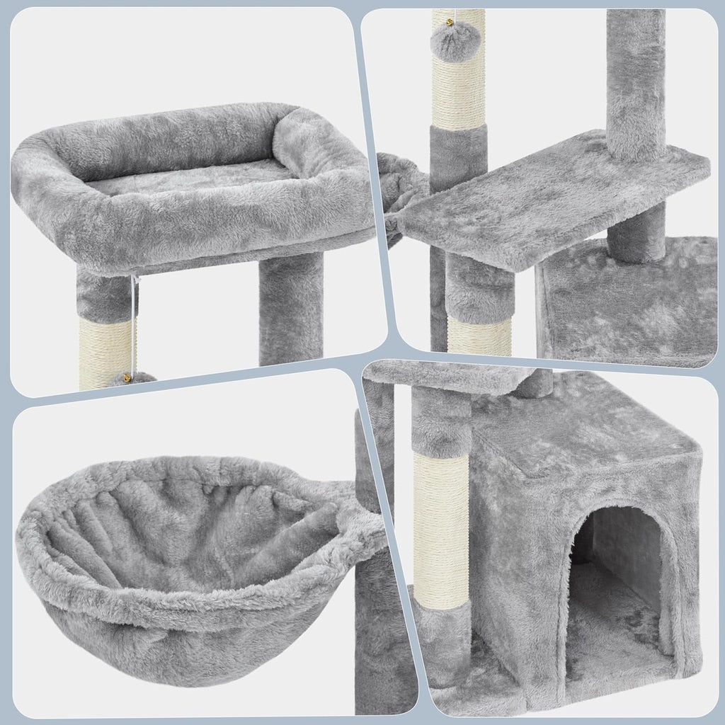 Topeakmart 34-Inch Cat Tree with Plush Cover, Condo, Platform, and Basket for Indoor Kittens and Cats - thewrightstore