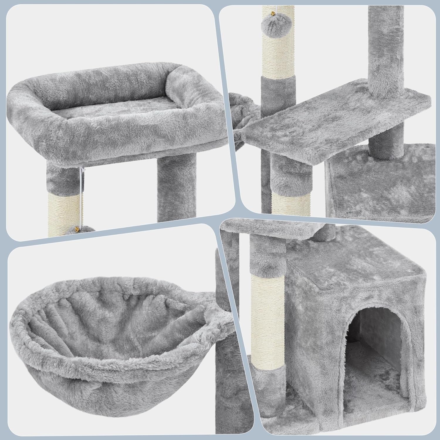 Topeakmart 34-Inch Cat Tree with Plush Cover, Condo, Platform, and Basket for Indoor Kittens and Cats - thewrightstore