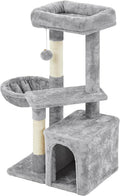 Topeakmart 34-Inch Cat Tree with Plush Cover, Condo, Platform, and Basket for Indoor Kittens and Cats - thewrightstore