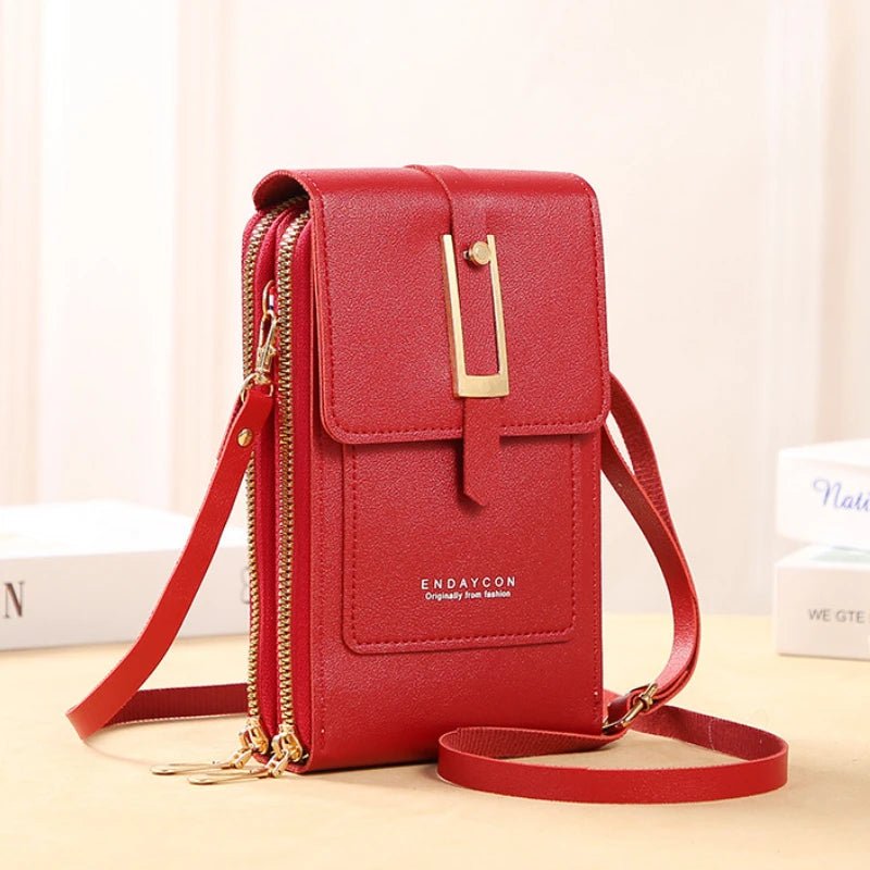 Touch Screen Cell Phone Women Bags Soft Leather Wallets Hand Purses Crossbody Bags for Women Small Handbag Cheap Women'S Bags - thewrightstore