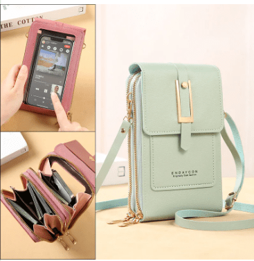 Touch Screen Cell Phone Women Bags Soft Leather Wallets Hand Purses Crossbody Bags for Women Small Handbag Cheap Women'S Bags - thewrightstore