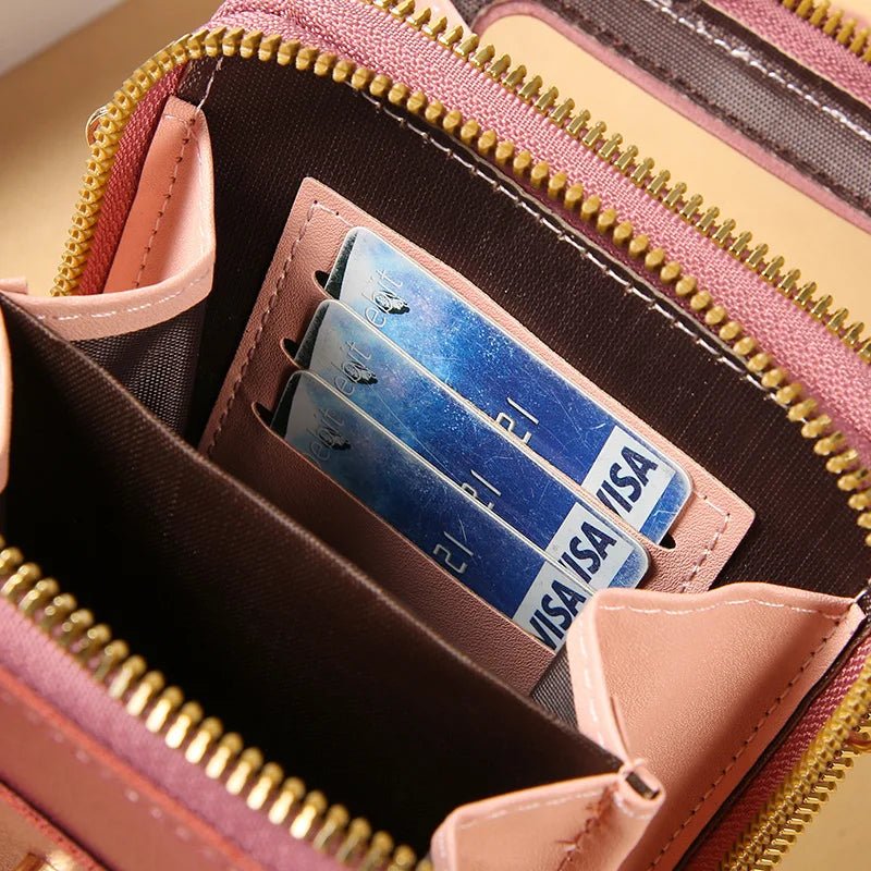 Touch Screen Cell Phone Women Bags Soft Leather Wallets Hand Purses Crossbody Bags for Women Small Handbag Cheap Women'S Bags - thewrightstore