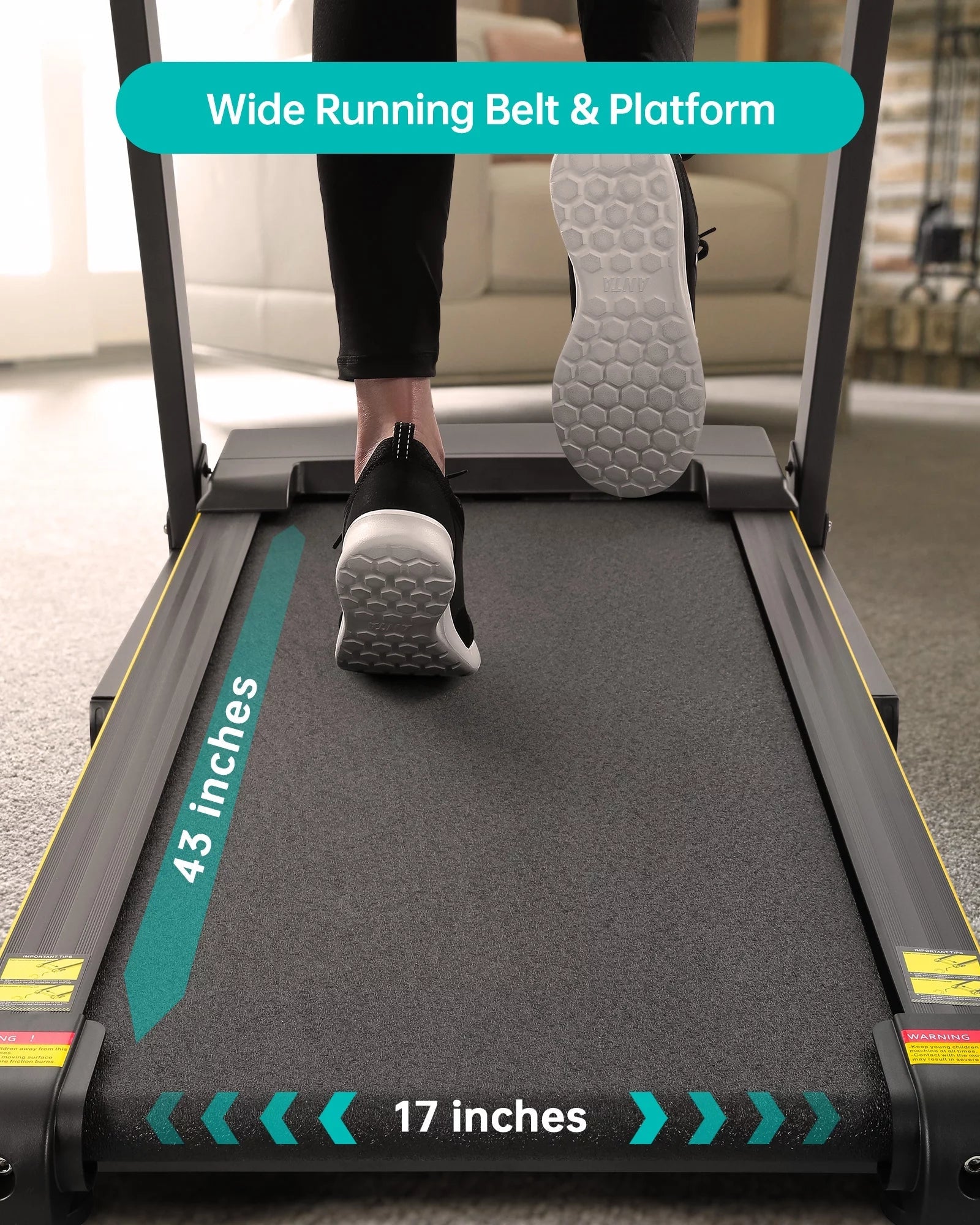 Treadmill with Incline Folding with 12 Level Automatic Incline 2.5Hp Power 8.5Mhp Speed Running Machine 15 Preset Training Program Electric Treadmill for Home Use - thewrightstore
