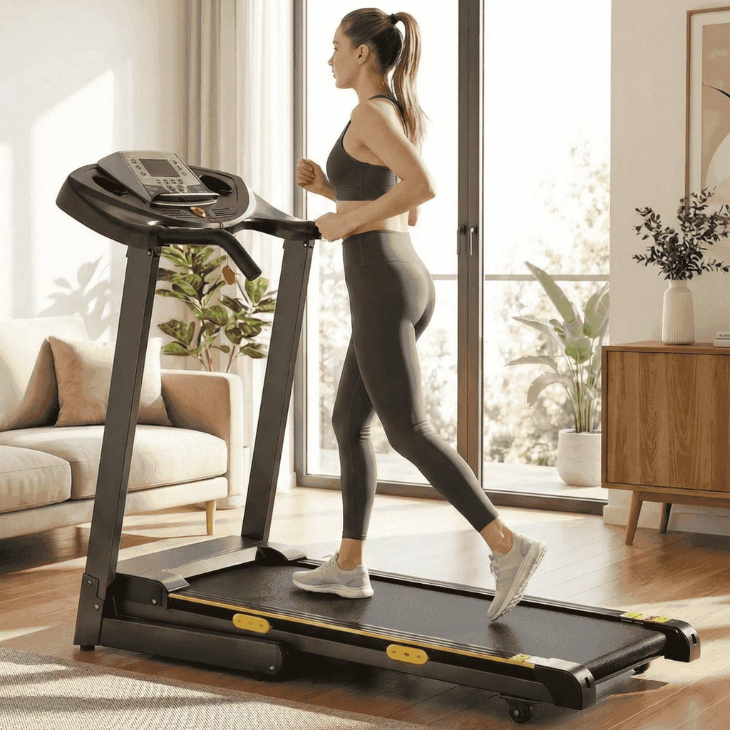 Treadmill with Incline Folding with 12 Level Automatic Incline 2.5Hp Power 8.5Mhp Speed Running Machine 15 Preset Training Program Electric Treadmill for Home Use - thewrightstore