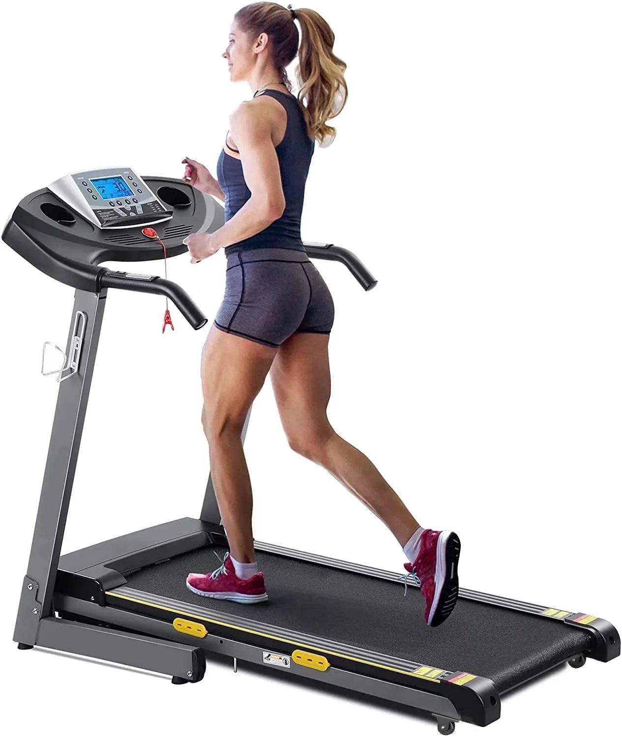 Treadmill with Incline Folding with 12 Level Automatic Incline 2.5Hp Power 8.5Mhp Speed Running Machine 15 Preset Training Program Electric Treadmill for Home Use - thewrightstore