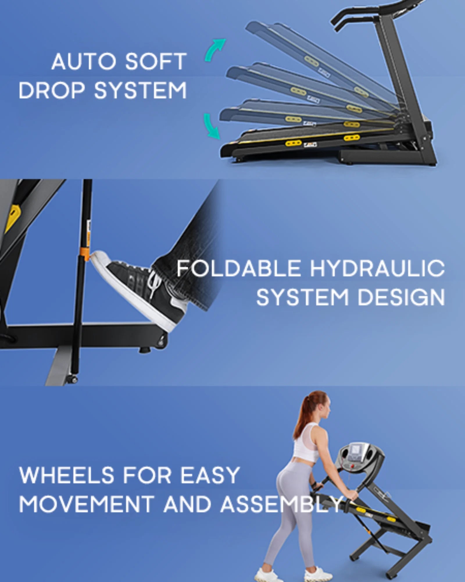 Treadmill with Incline Folding with 12 Level Automatic Incline 2.5Hp Power 8.5Mhp Speed Running Machine 15 Preset Training Program Electric Treadmill for Home Use - thewrightstore