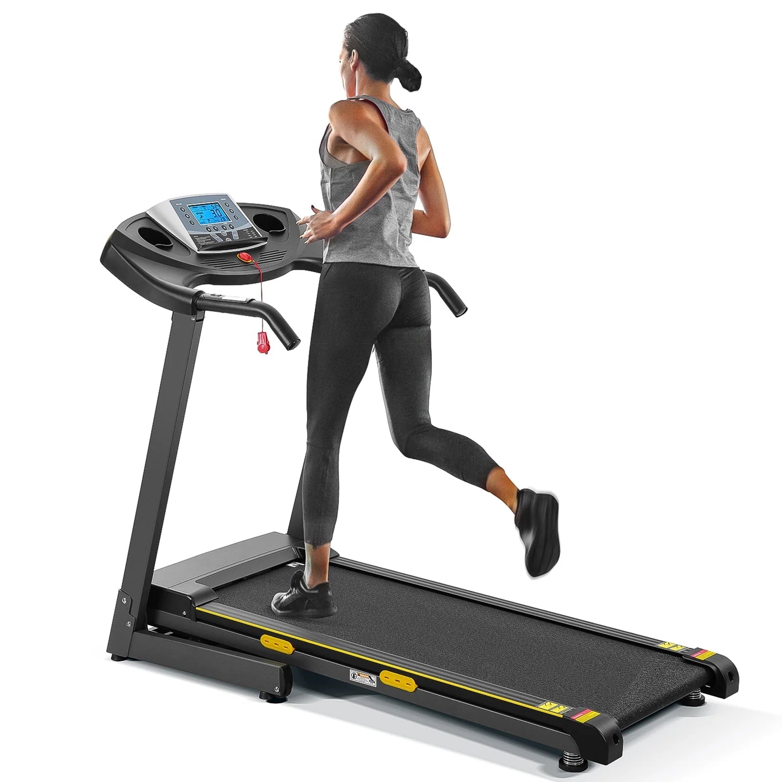 Treadmill with Incline Folding with 12 Level Automatic Incline 2.5Hp Power 8.5Mhp Speed Running Machine 15 Preset Training Program Electric Treadmill for Home Use - thewrightstore