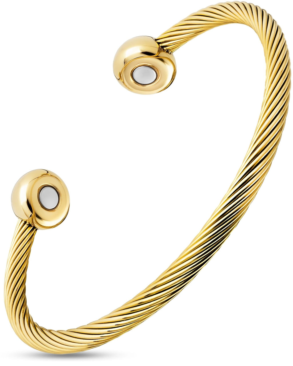 Twisted Cable Magnetic Bracelet Cuff (Gold) - thewrightstore