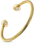 Twisted Cable Magnetic Bracelet Cuff (Gold) - thewrightstore