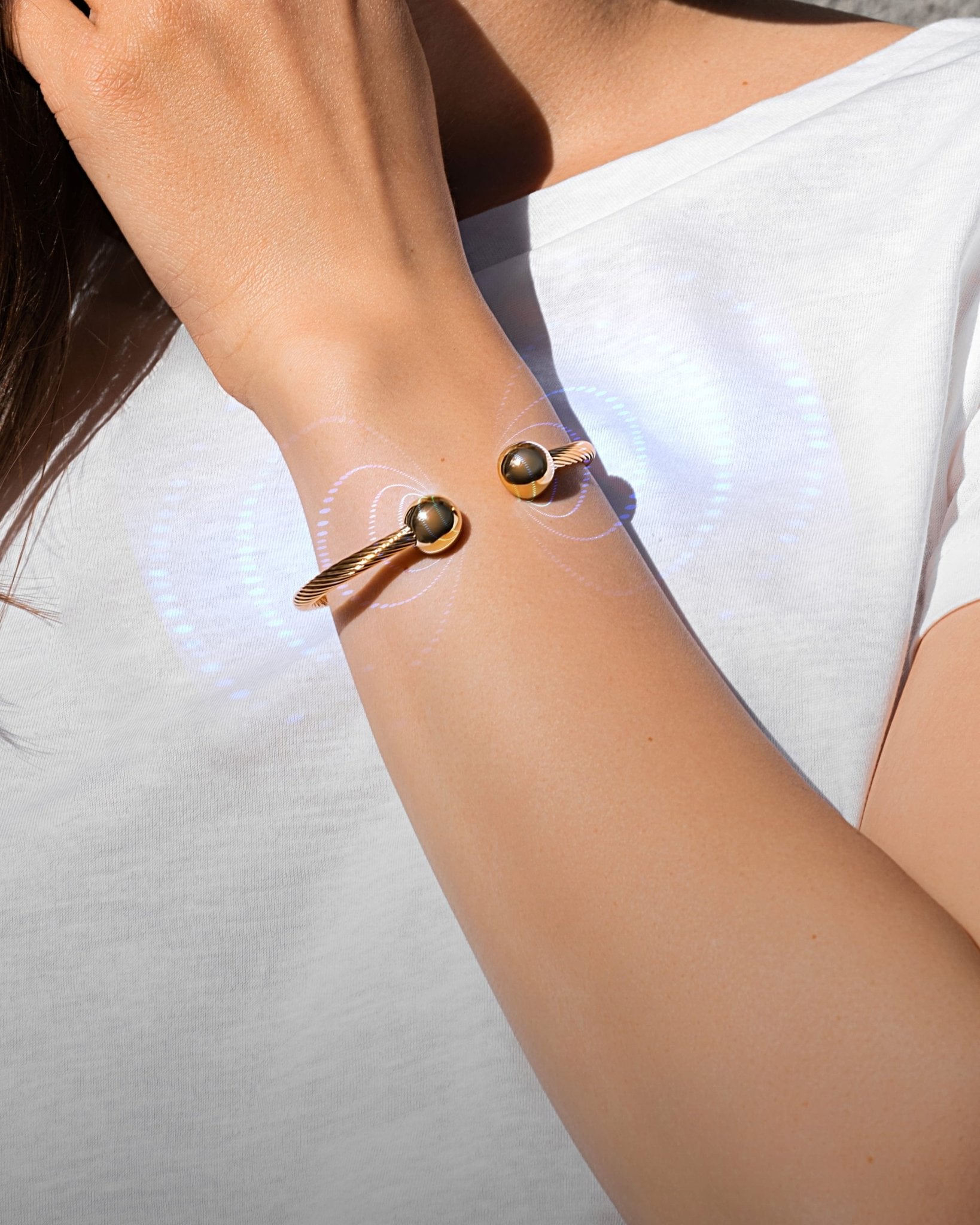 Twisted Cable Magnetic Bracelet Cuff (Gold) - thewrightstore