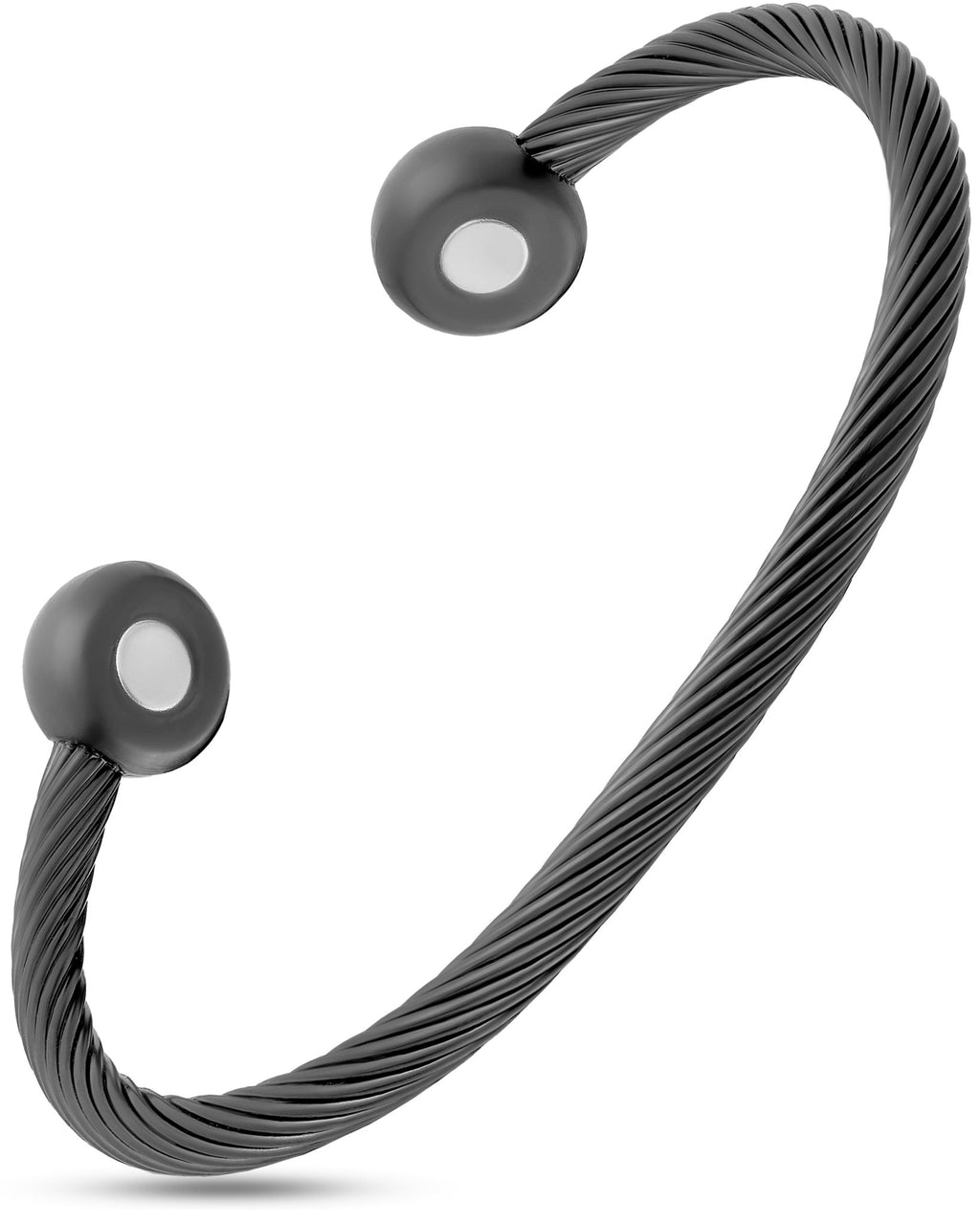 Twisted Cable Magnetic Bracelet Cuff (Gunmetal) - thewrightstore