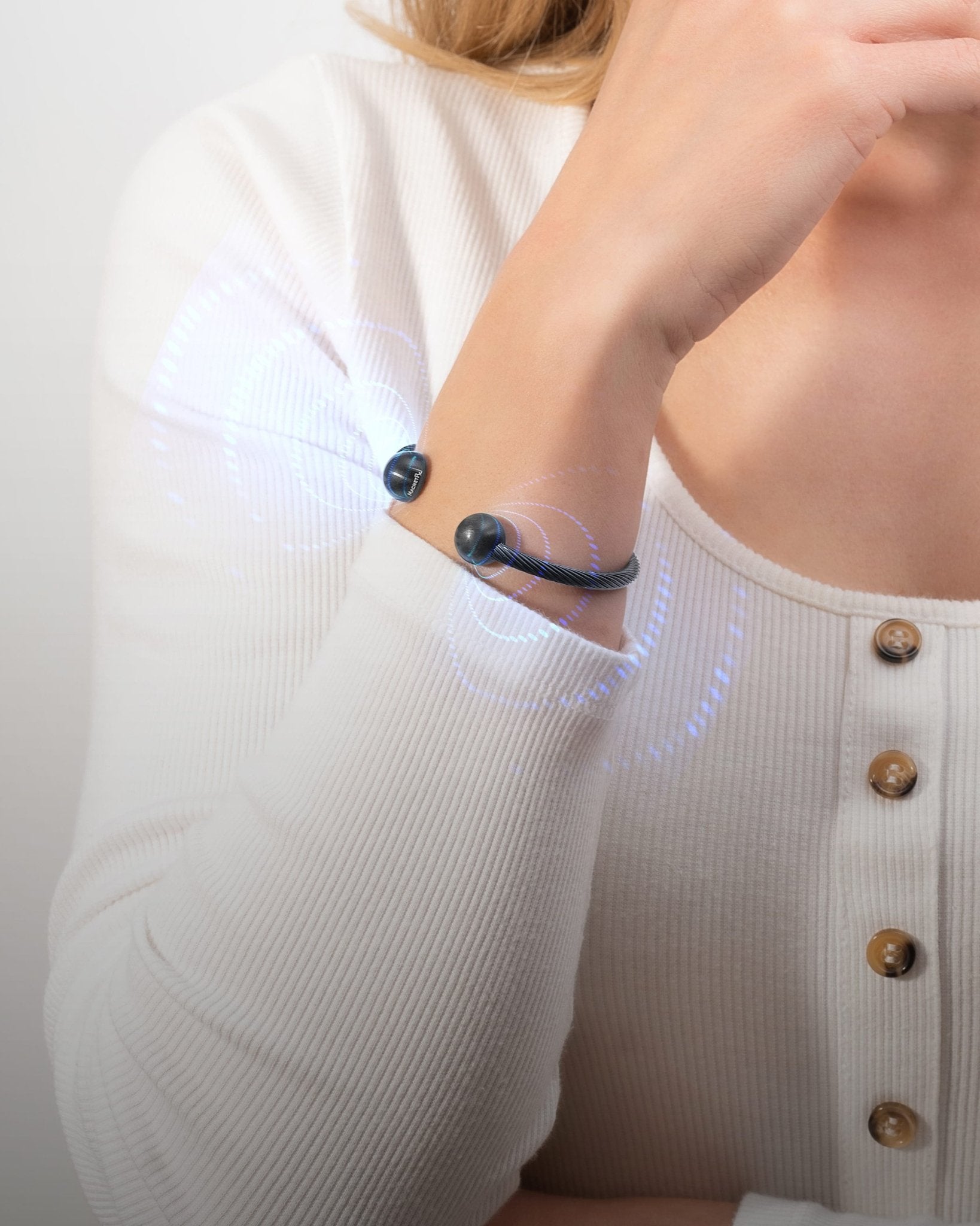 Twisted Cable Magnetic Bracelet Cuff (Gunmetal) - thewrightstore