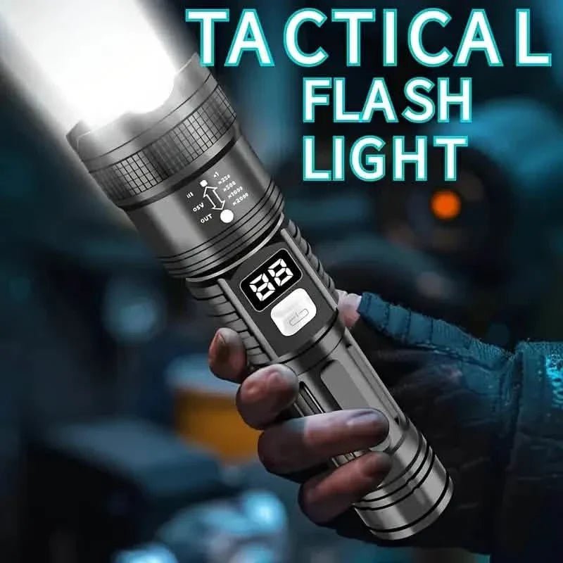 Ultra - Bright Tactical LED Flashlight – 3 Modes, USB Rechargeable, 600 Lumen, Outdoor, Hiking & Camping - thewrightstore