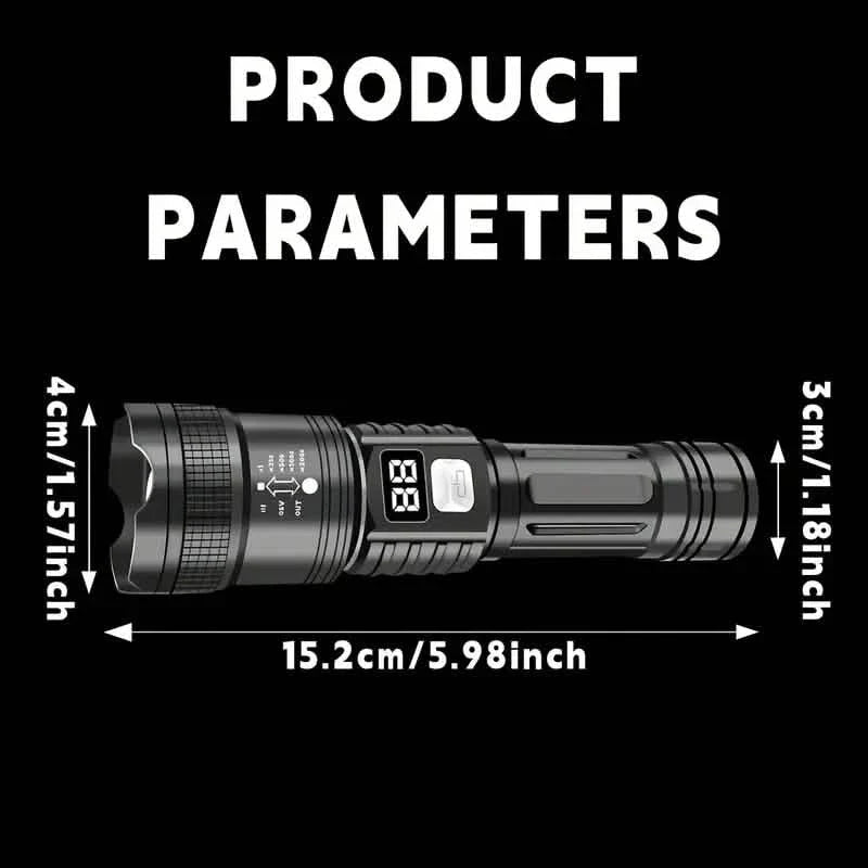 Ultra - Bright Tactical LED Flashlight – 3 Modes, USB Rechargeable, 600 Lumen, Outdoor, Hiking & Camping - thewrightstore