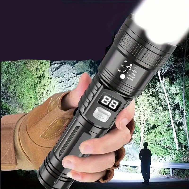 Ultra - Bright Tactical LED Flashlight – 3 Modes, USB Rechargeable, 600 Lumen, Outdoor, Hiking & Camping - thewrightstore